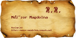 Mázor Magdolna névjegykártya