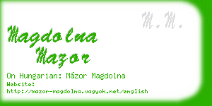 magdolna mazor business card